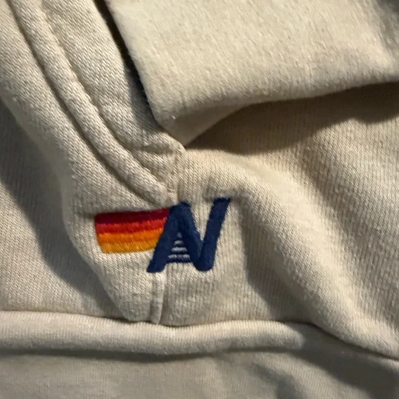 Aviator Nation 5 stripe Beige Zip-Up Hoodie - Picture 2 of 4